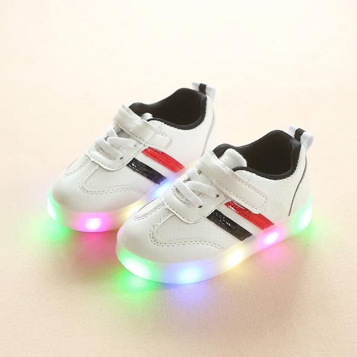 giày sneaker 2 sọc có đèn cho bé trai - bé gái