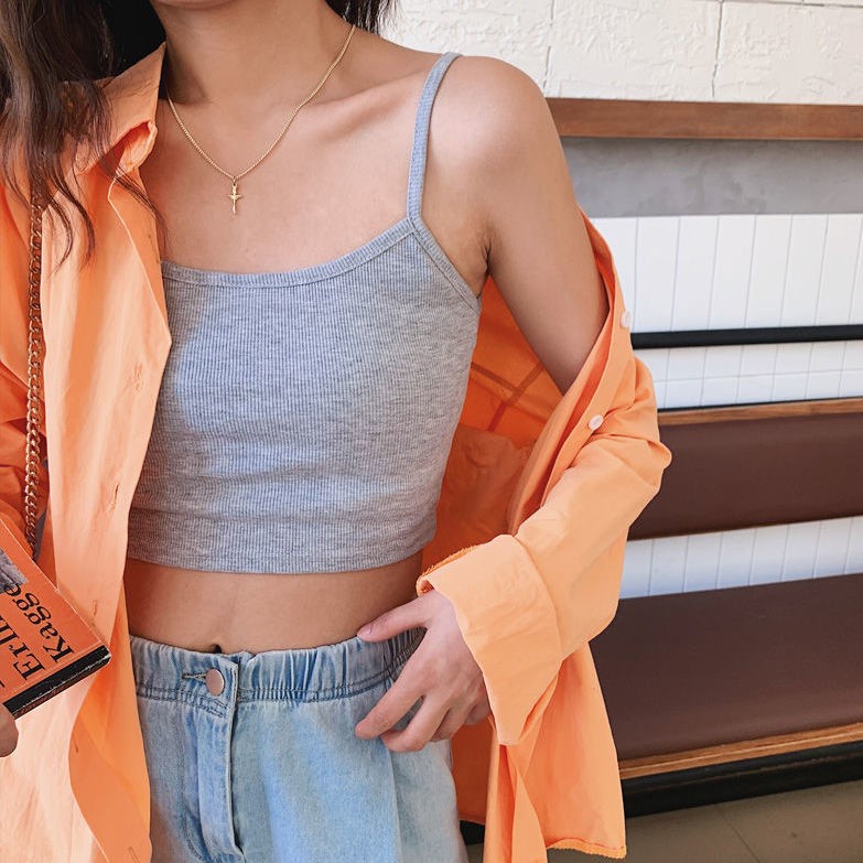 Áo thun hai dây croptop nữ thời trang
