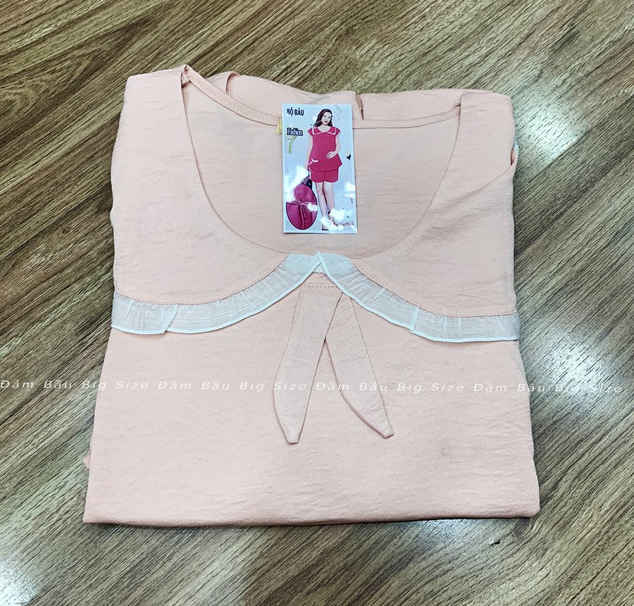 Đồ bộ đùi mặc ở nhà cho bà bầu free size 40-70kg vải 2 da cao cấp thoáng mát không nhăn đường may chắc chắn co dãn nhẹ có thun điều chỉnh bụng