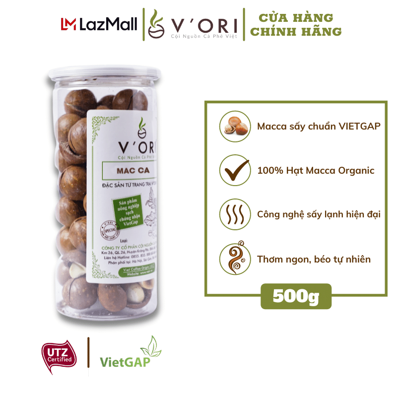 HẠT MACCA V'ORI CAO CẤP 500GR (CHUẨN VIETGAP)