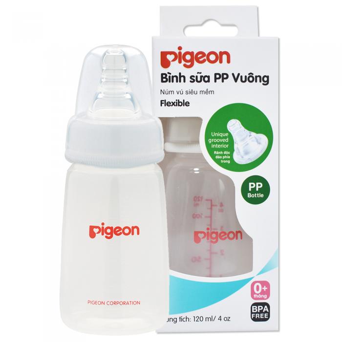 Bình sữa PP Vuông 120ml/240ml Pigeon
