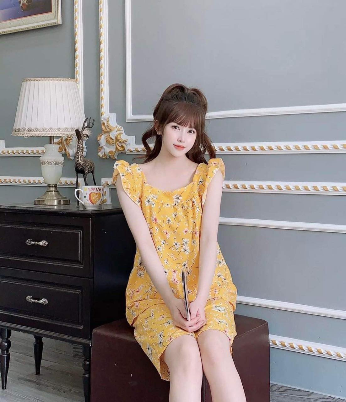 Set bộ thời trang lửng hoa siêu dễ thương