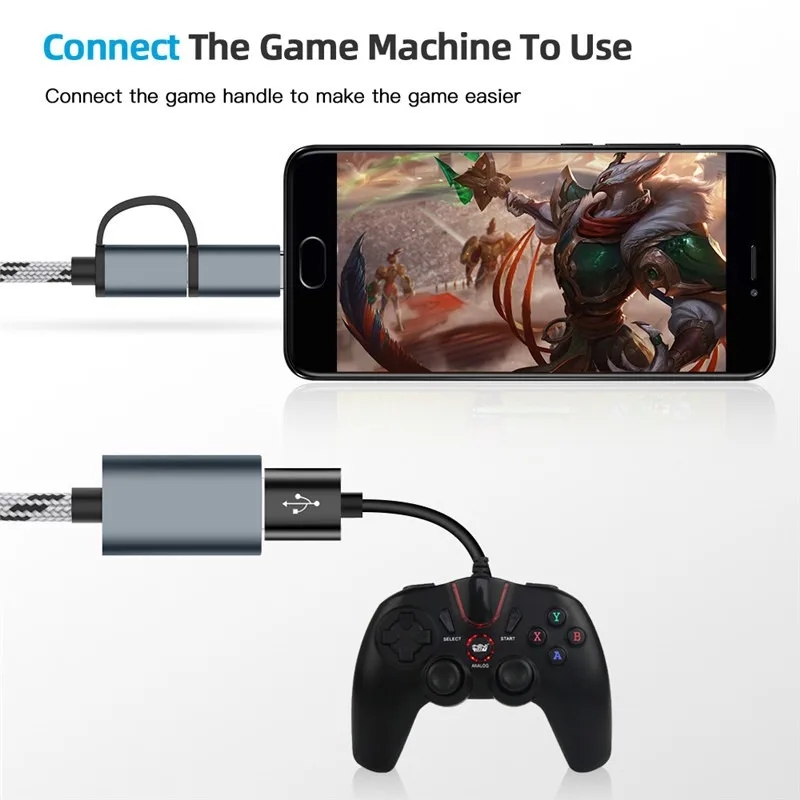 USB 3.0 OTG adapter cable, Type-C Micro USB to USB 3.0 interface, phone charging cable, phone converter, 2-in-1