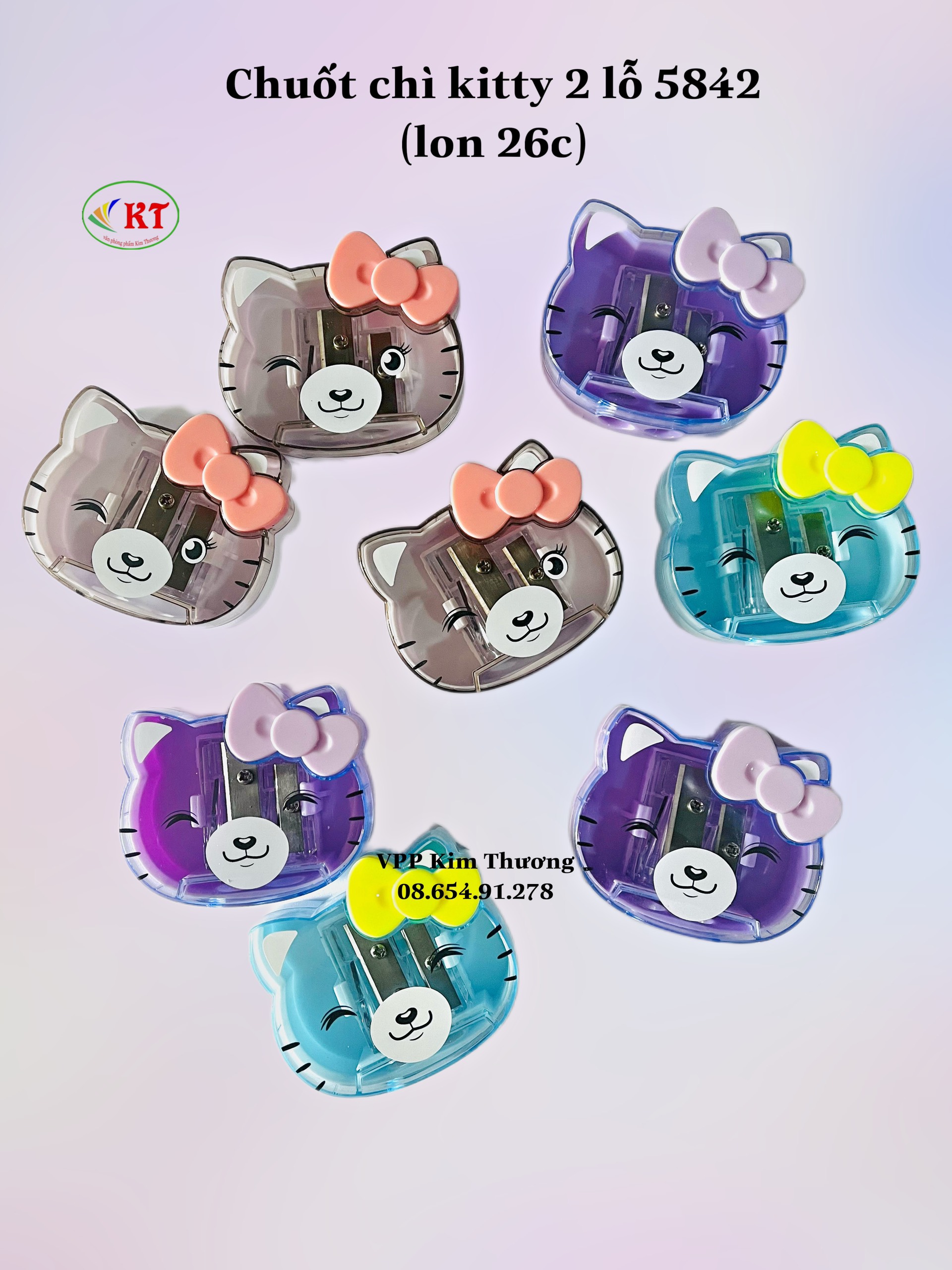 Combo 2 cái chuốt bút chì/ gọt chì hình kitty 2 lỗ chuốt mã 5842
