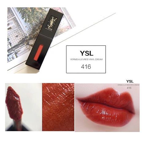Son Kem YSL 416 Đỏ Đất Psychedelic Chil Vibes Vinyl Cream