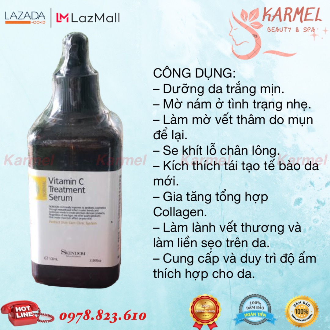 Tinh chất Vitamin C Treatment Serum skindom chống oxy hóa 100ml - Karmel Chính Hãng