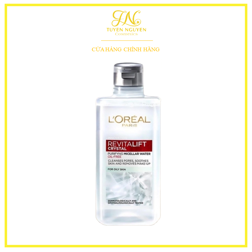 Nước Tẩy Trang dành cho da dầu Loreal Paris Revitalift Crystal Purifying Micellar Water 95ml