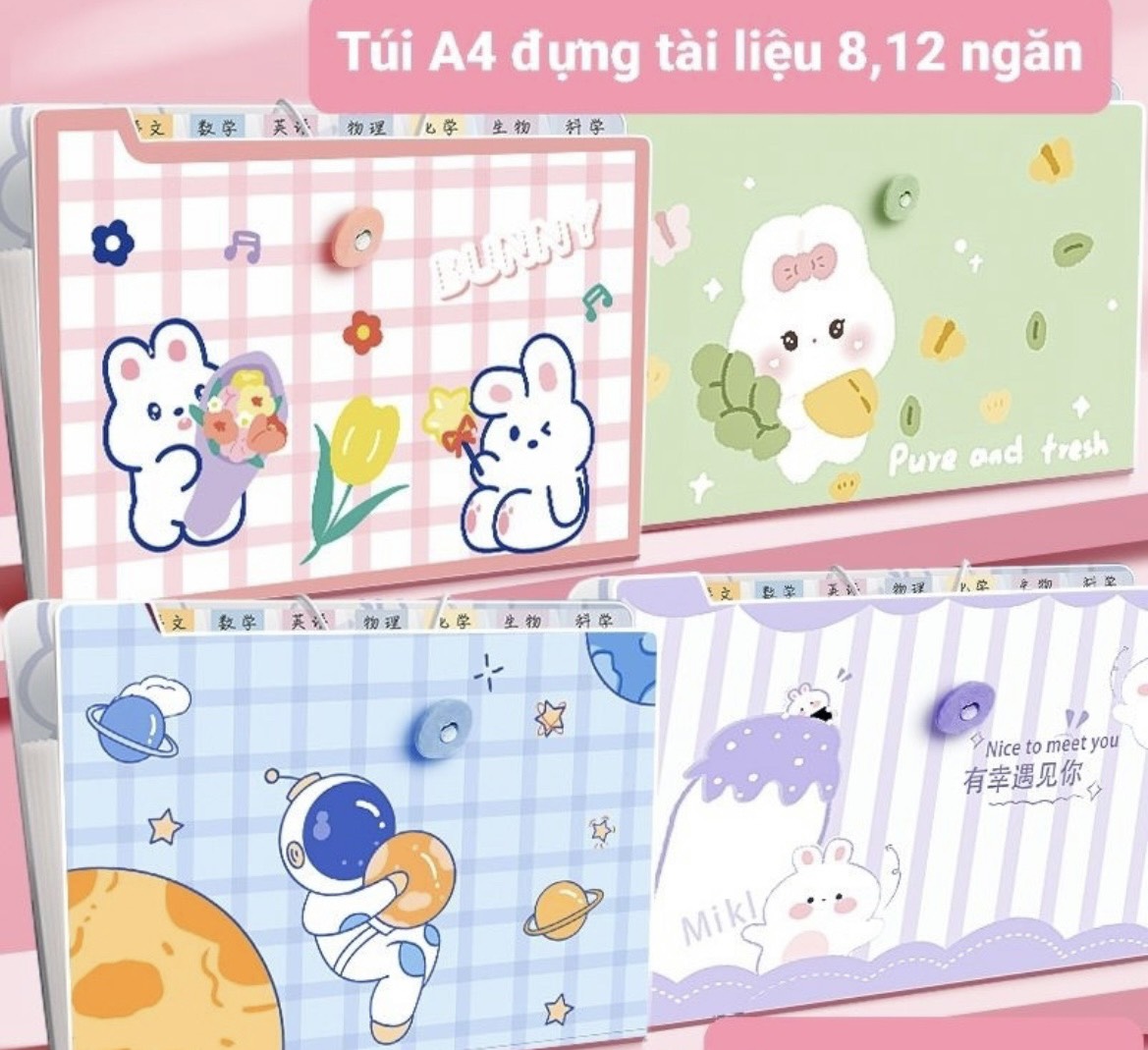 Tập đựng hồ sơ khổ A4, 8 ngăn