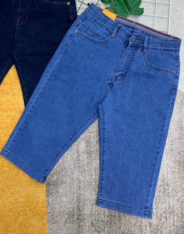 Quần jeans lửng quần jean nữ ngố lưng cao siêu hot vải co giãn size 25-35
