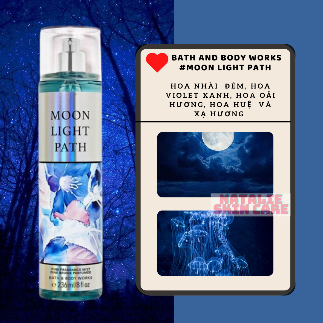 [HCM]Xịt Thơm Toàn Thân Bath And Body Works Moonlight Path Body Mist 236ml