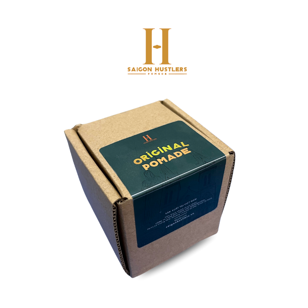 Sáp vuốt tóc nam Saigon Hustlers Pomade - Original 112g, Giữ Nếp Vừa-Cứng, Bóng Mờ, Kiểu tóc cổ điển