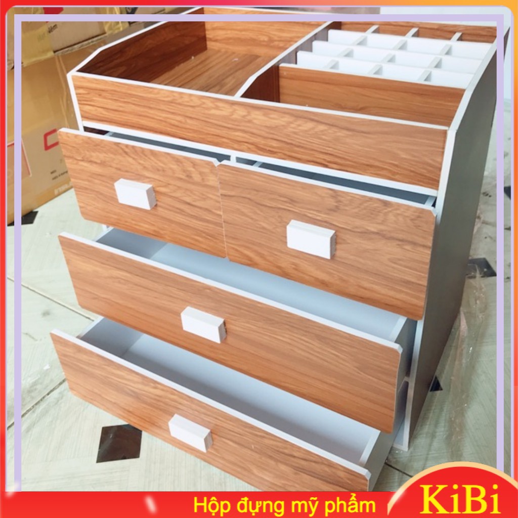 Kệ đựng mỹ phẩm gỗ 4 tầng