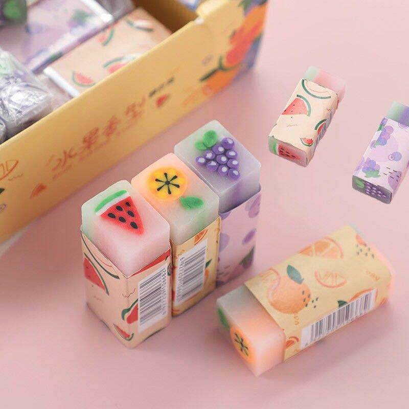 Lốc gồm 36 viên gôm tẩy bút chì trái cây xinh xinh
