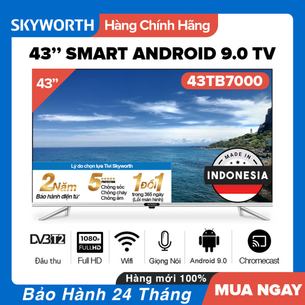 Bảng giá Smart Voice Tivi Skyworth 43 inch Full HD - Model 43TB7000 Android 9.0, Điều khiển giọng nói, DVB-T2, Chromecast built-in, Tivi Giá Rẻ Chất Lượng - Hàng Chính Hãng