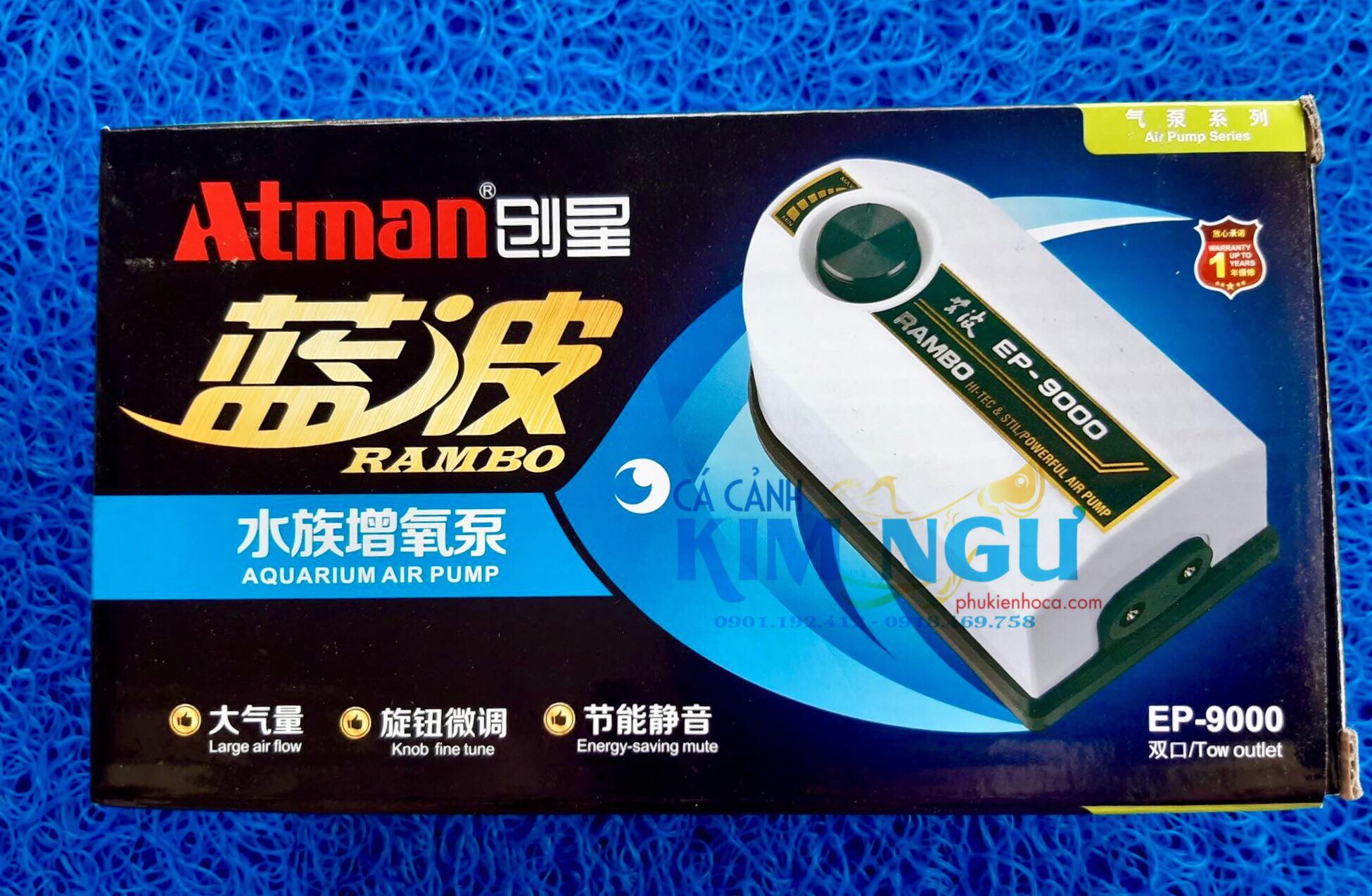 Máy Sủi Oxy Hồ Cá ATMAN RAMBO EF 9000