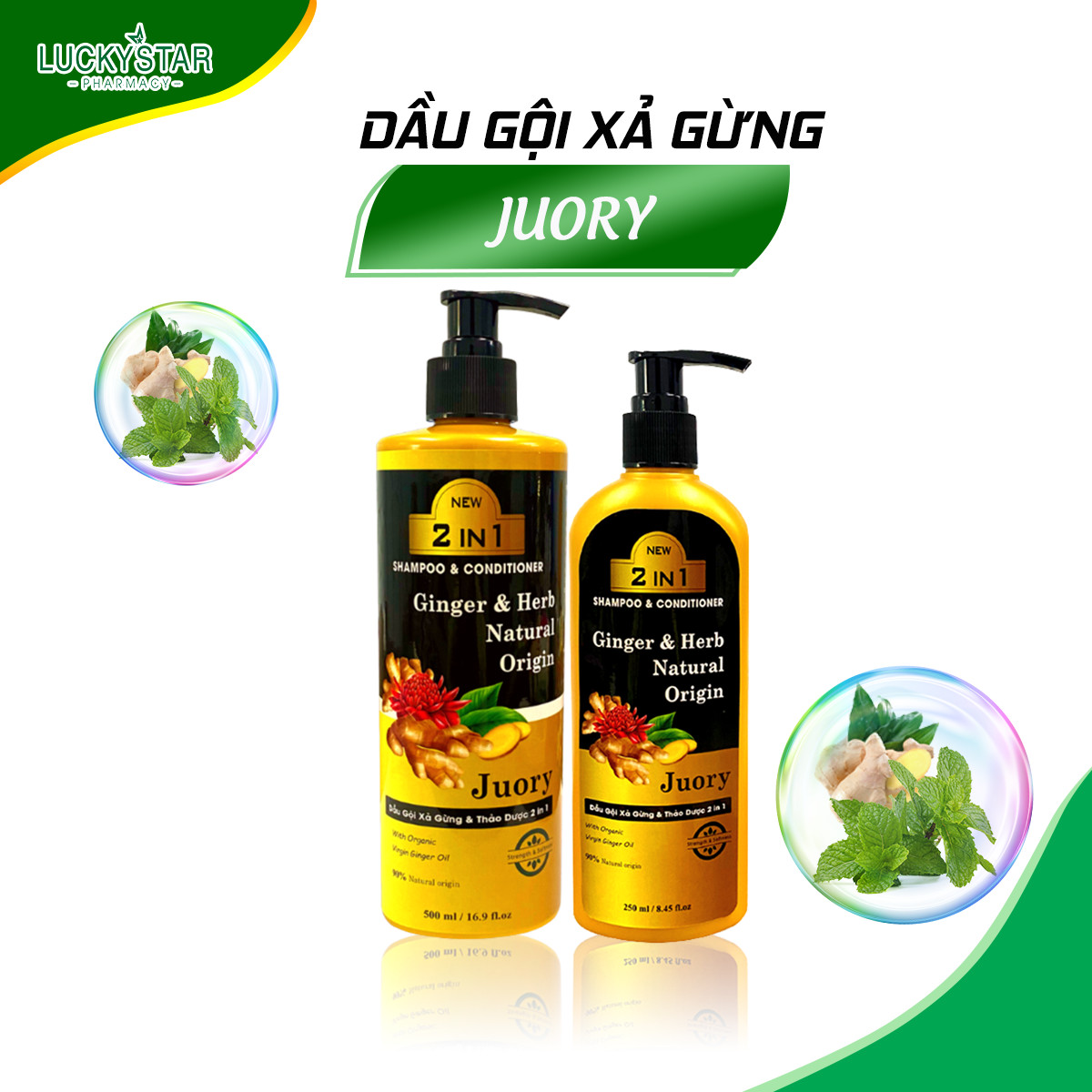 Dầu Gội Gừng và Thảo Dược Lucky Star