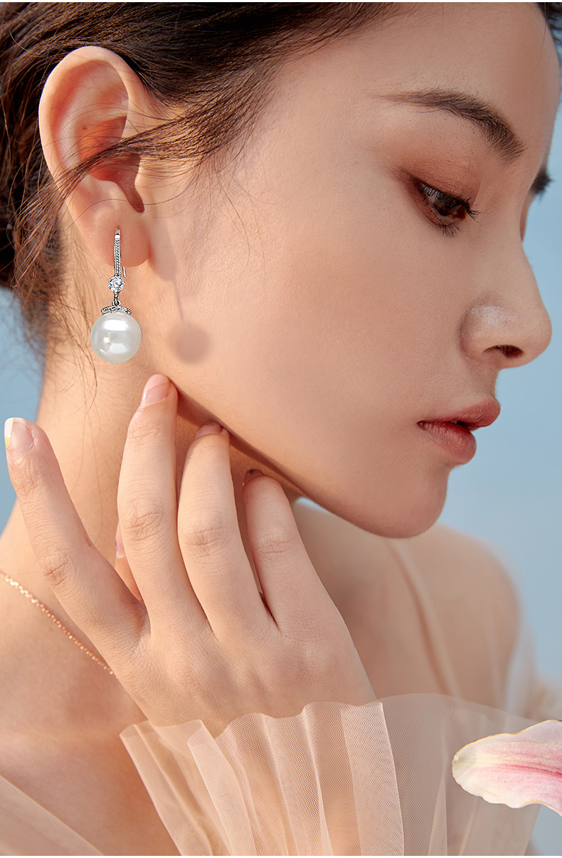 Bông Tai Bạc S925 Ngọc Trai Đính Đá Zircon Nữ Tính Sang Trọng BTMOCNGOCTRAI12