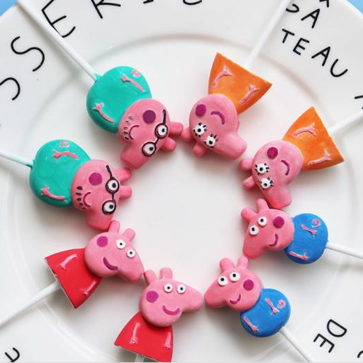 Khuôn silicon làm bánh kẹo que heo peppa