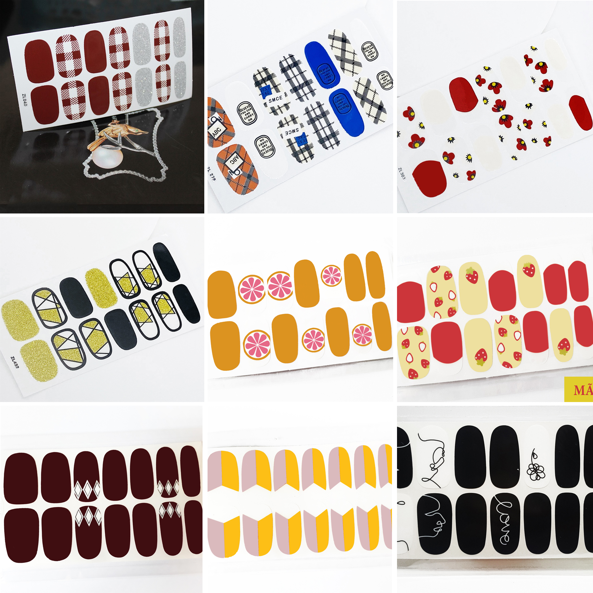 Bộ sticker dán móng tay HÀN QUỐC trang trí 3D kháng nước bền chặt - P3