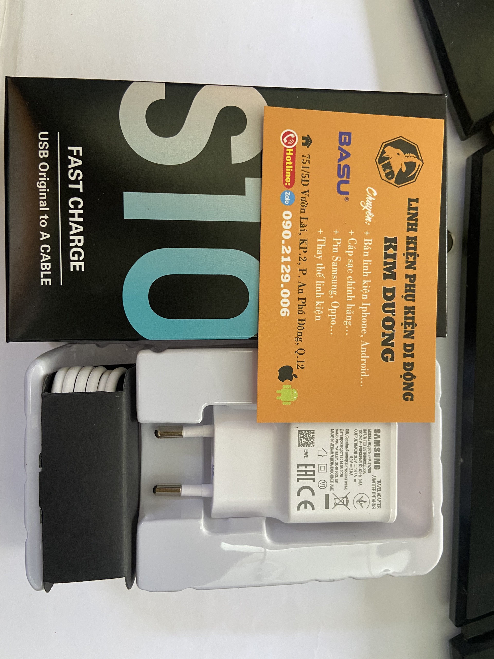 [HCM]Bộ sạc nhanh Samsung S10+ (Cốc sạc + Cáp USB (type-C)   full box