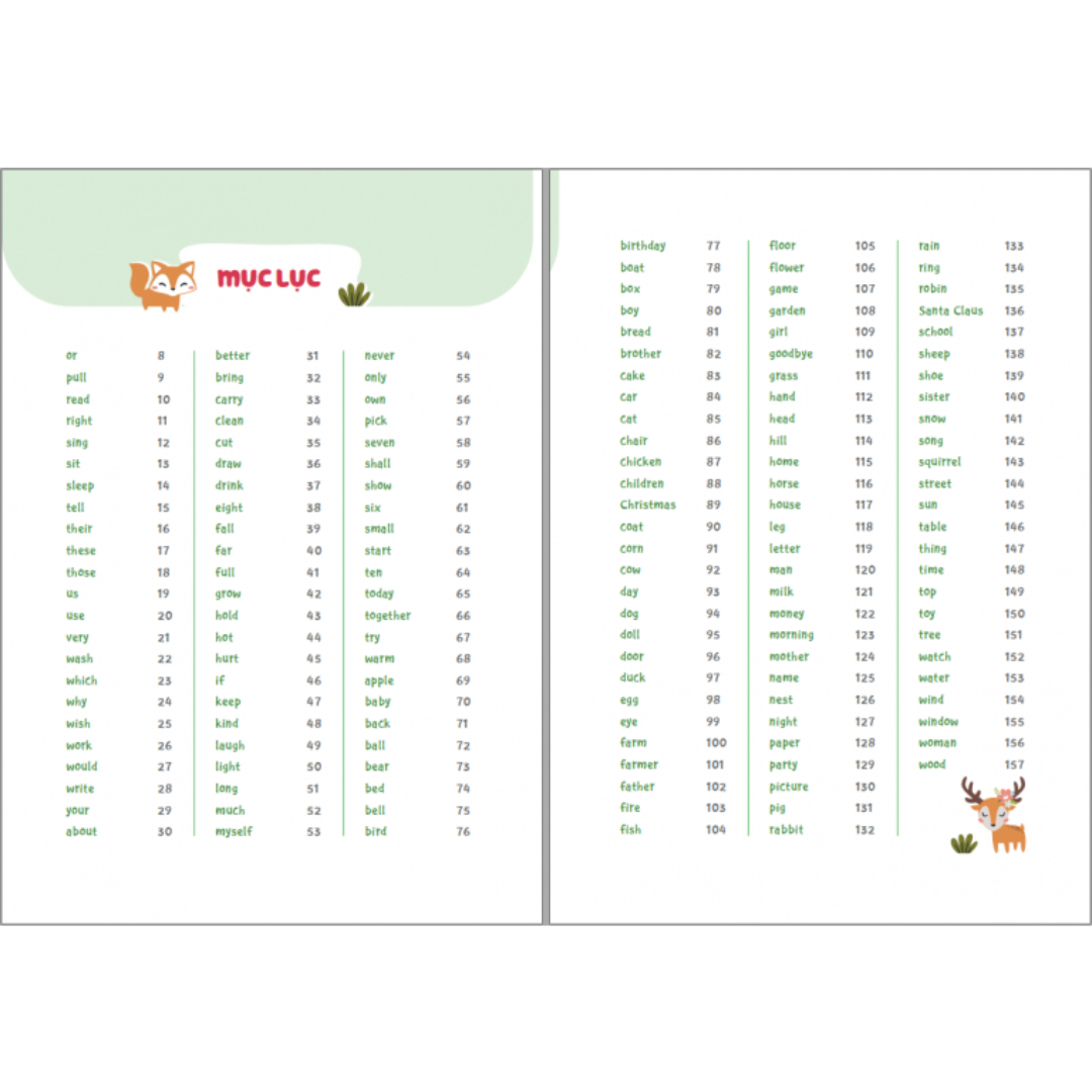 Sách - Combo 300 First sight words for kid (Tập 1 + Tập 2) - MCBooks