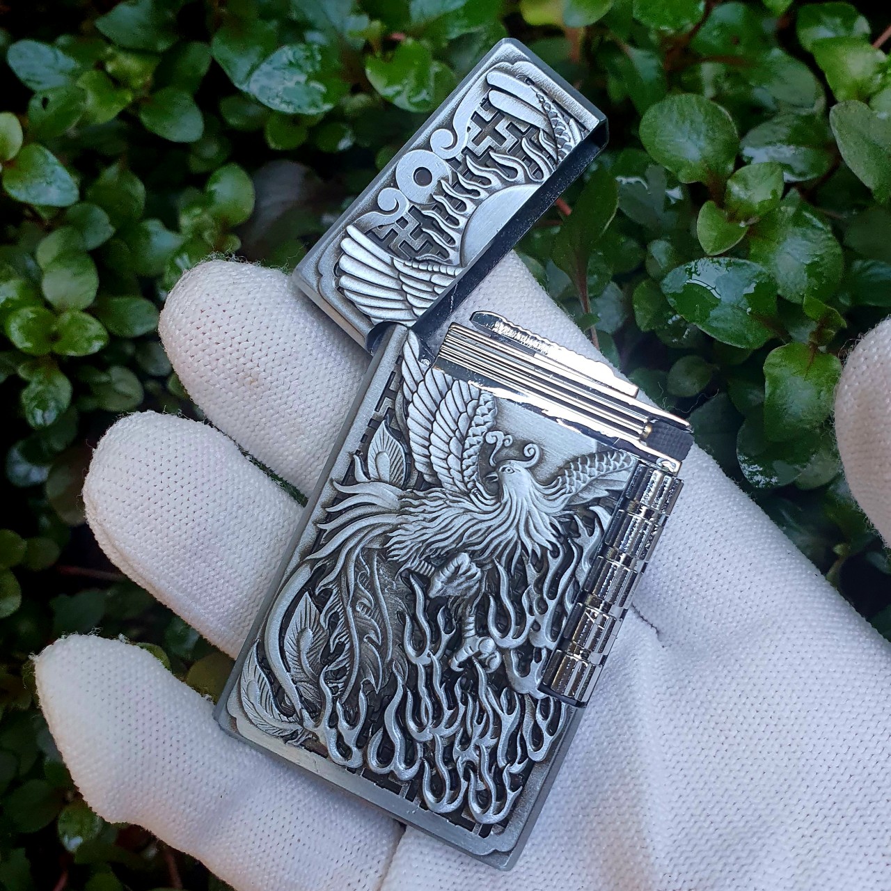 Gas torch DuPont Phoenix flame lighter (gold-silver) gas torch box casual flame lighter