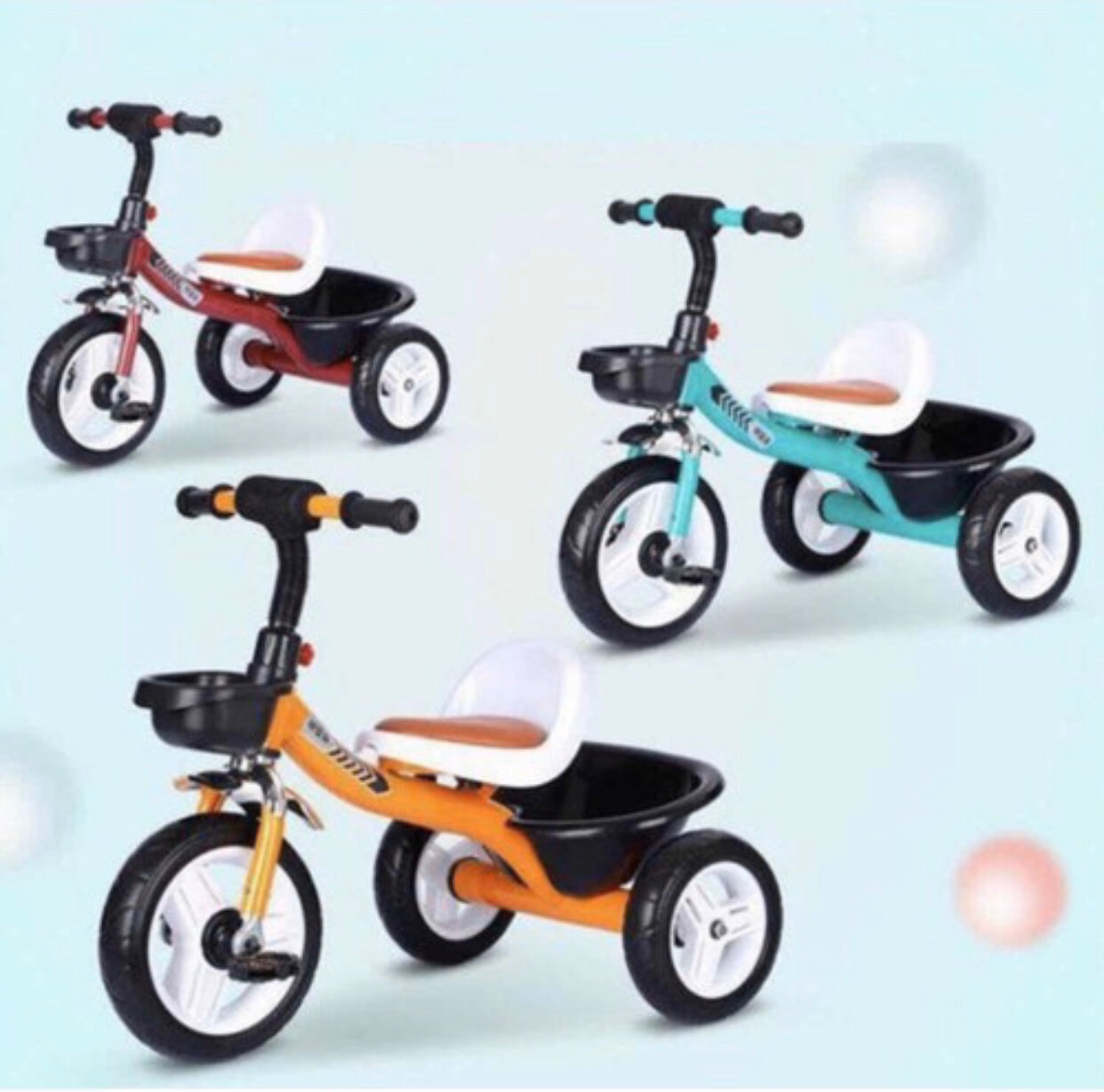 Xe đạp 3 bánh yên bọc da cao cấp