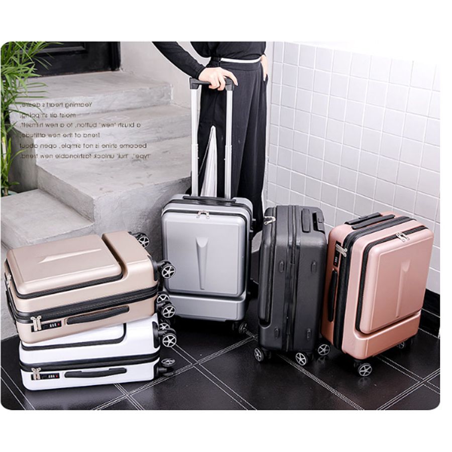 Vali hiện đại phong cách Hàn Quốc Cao cấp 20ing. Vali kéo du lịch có ngăn để laptop tiện ích thiết kế chống sốc 2 trong 1 đa năng bền đẹp VM94