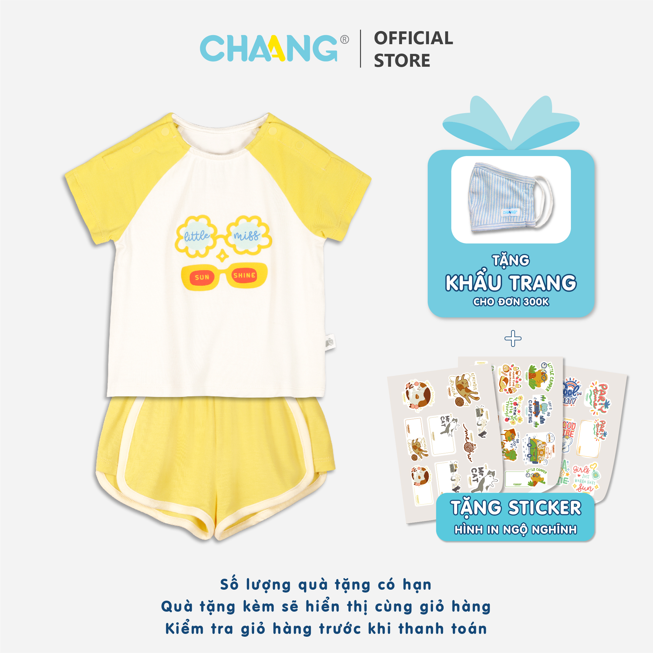 [CHAANG] Bộ cộc raglan bé gái Pool Chaang