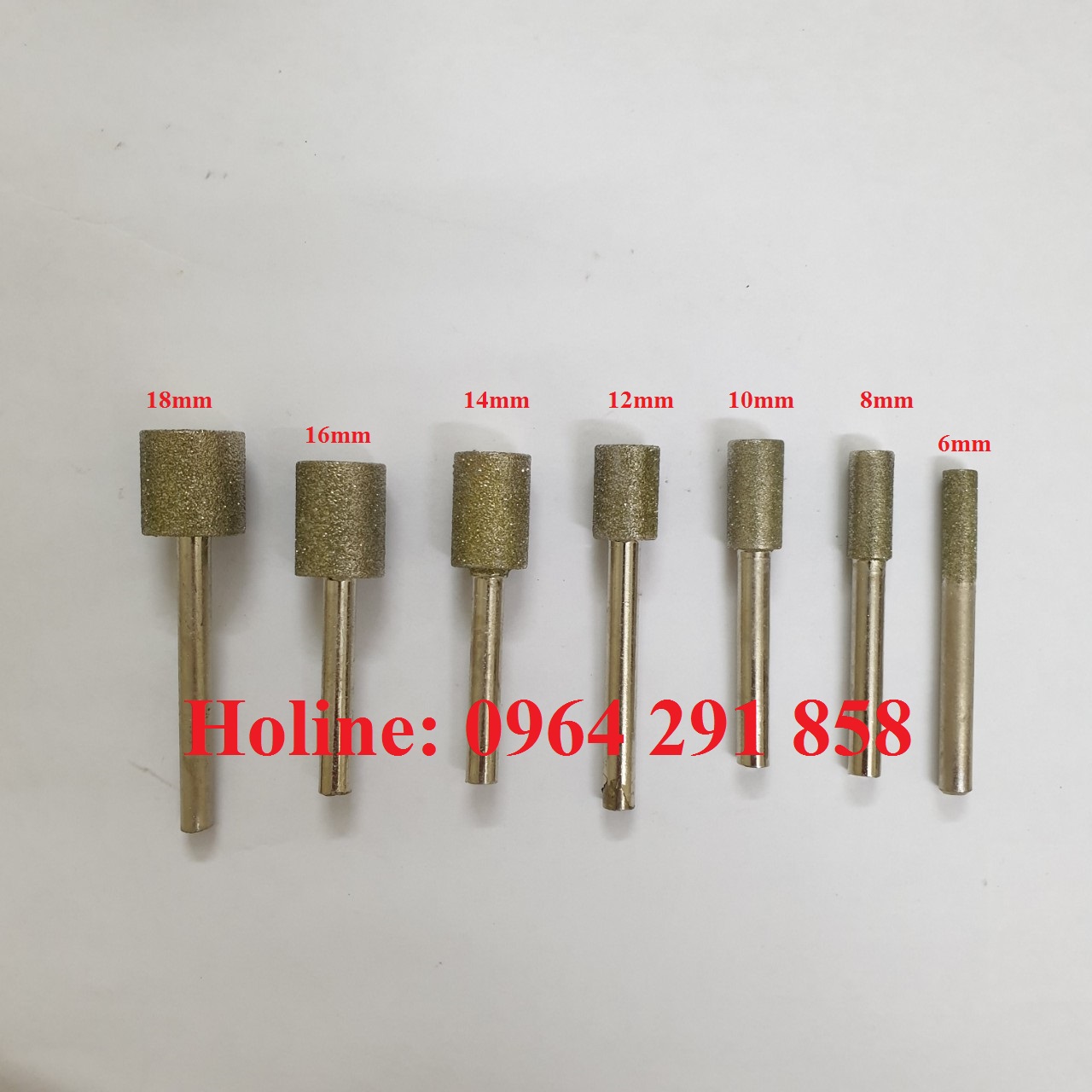 Mũi mài kim cương hình trụ cốt 6mm đầu mài tự chọn - mũi mài đồng, mũi mài nhôm (giá 1 mũi) - đầu mài kim loại