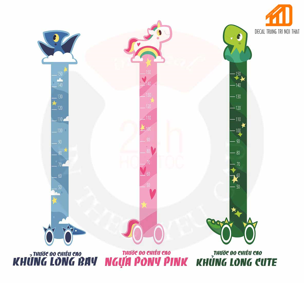 THƯỚC ĐO CHIỀU CAO PONY PINK - Decal dan tường trẻ em - THUTHAODECOR