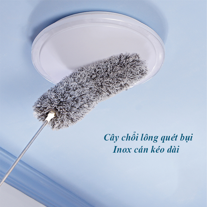 [HCM]Cây Chổi Lông Quét Bụi Inox Cán Dài Cao Cấp