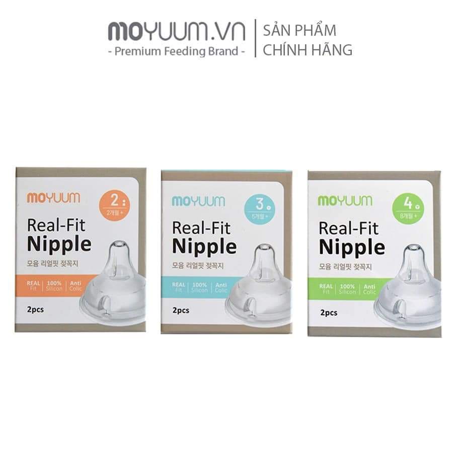 [SET 2 CÁI] Núm Ti Moyuum - Núm Ti Bình Sữa Siêu Mềm - Chính Hãng