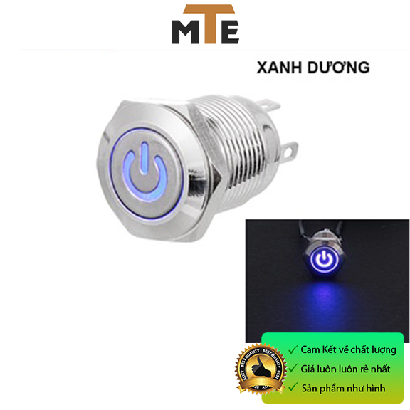 Nút nhấn giữ ON/OFF chống nước 12mm có LED