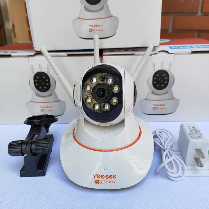 Camera Yoosee 3 râu, 3 Mã tùy chọn - (720P Không Lan) Ip Wifi Robo 360 độ (Logo in 3.0, Cam 1.3Mp)