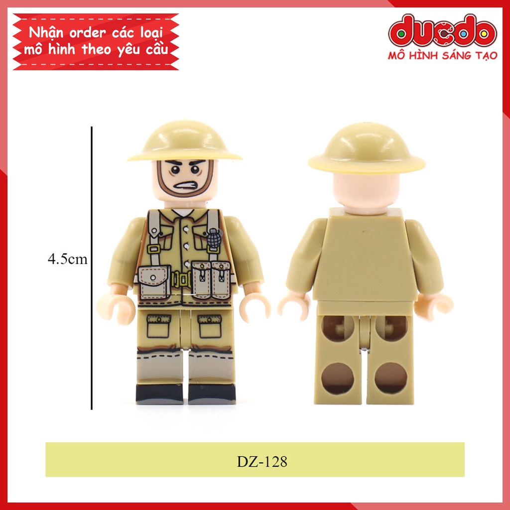 Minifigures lính anh thế chiến 2 - đồ chơi lắp ghép xếp hình mini lính army ww2 dz-128