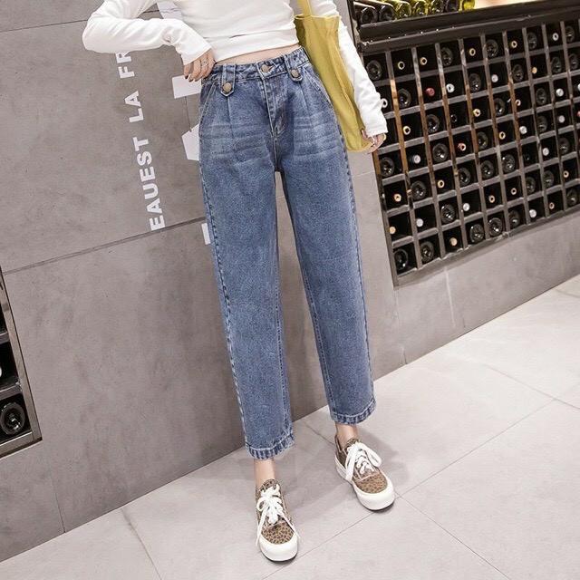 QUẦN BAGGY JEANS NỮ 3 KHUY FORM THỤNG CAO CẤP
