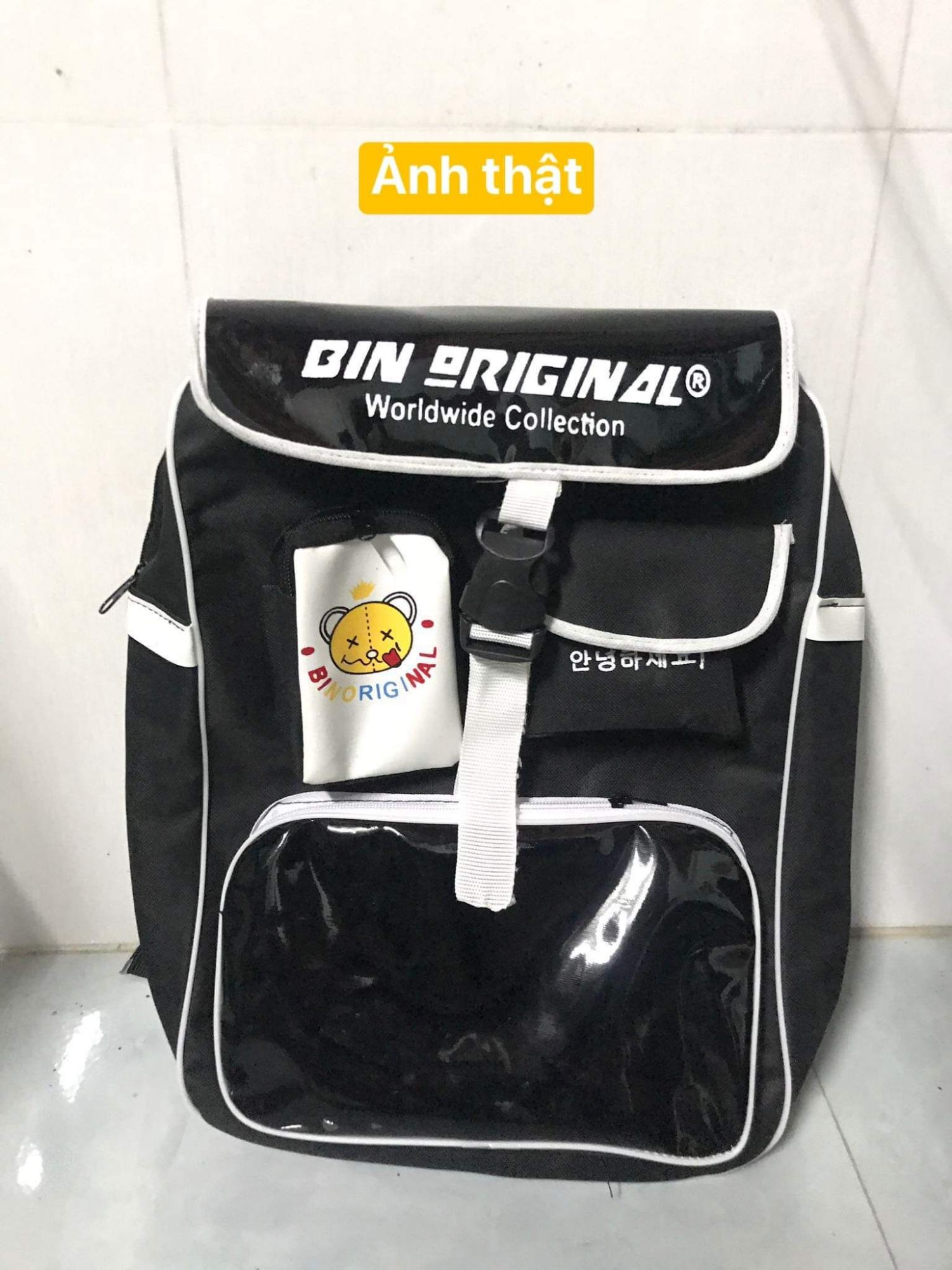 Balo BIN ORIGINAL SS2 vải bố phối da bóng