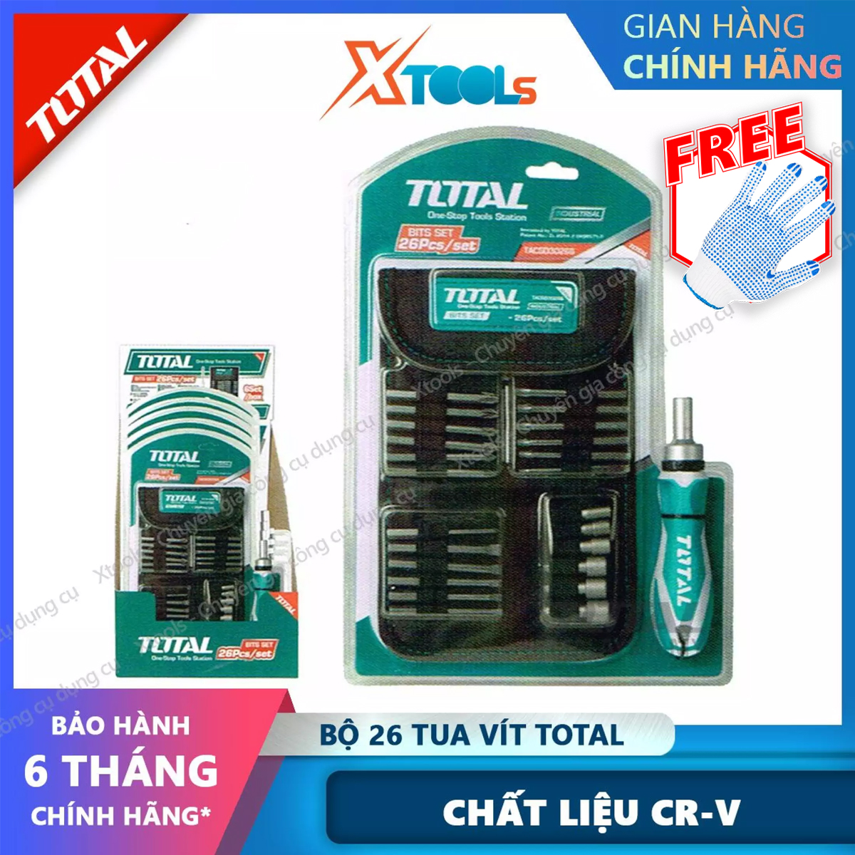Set screwdrivers multi-purpose 26 details Total TACSD30266 screwdriver set is made from titanium super durable, compact design and size, variety, easy-to-use [XTools] [xsafe]
