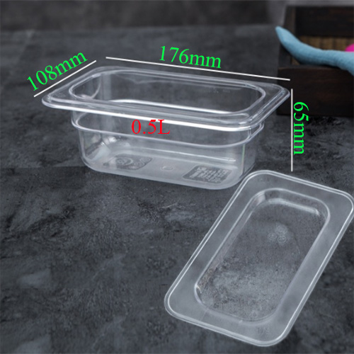 Khay mica có nắp đựng topping gn 1/9x65
