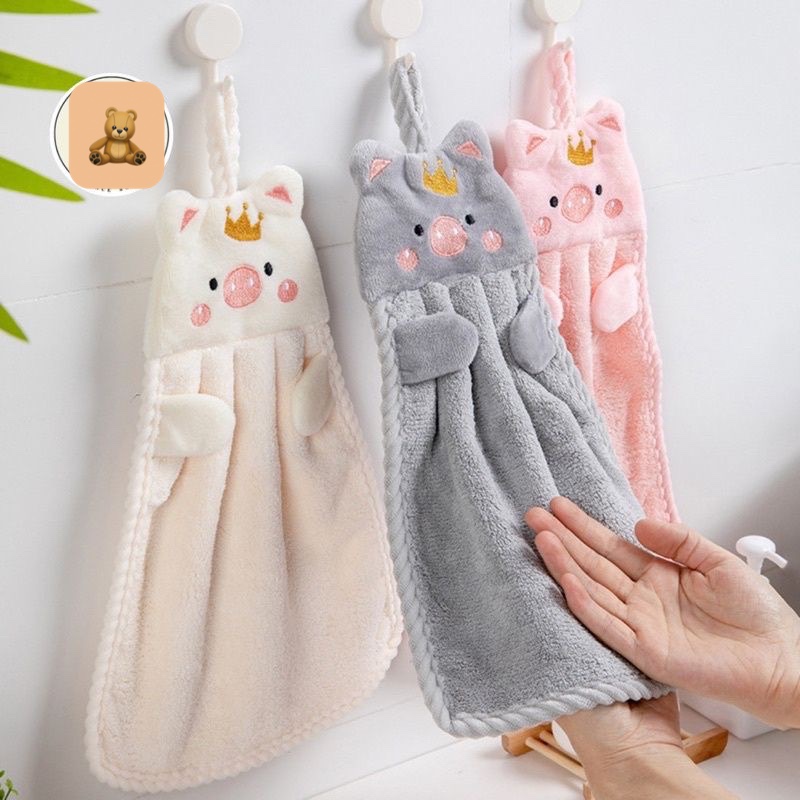 Khăn treo lau tay nhà bếp nhà tắm hình chú HEO VƯƠNG NIỆM - khăn lau bếp, khăn bếp. khăn lau bếp, khăn lau chén, khăn lau tay, khăn bếp, khăn lau chén dĩa, khăn , khăn lau , khăn treo nhà bếp, khăn tắm, khăn
