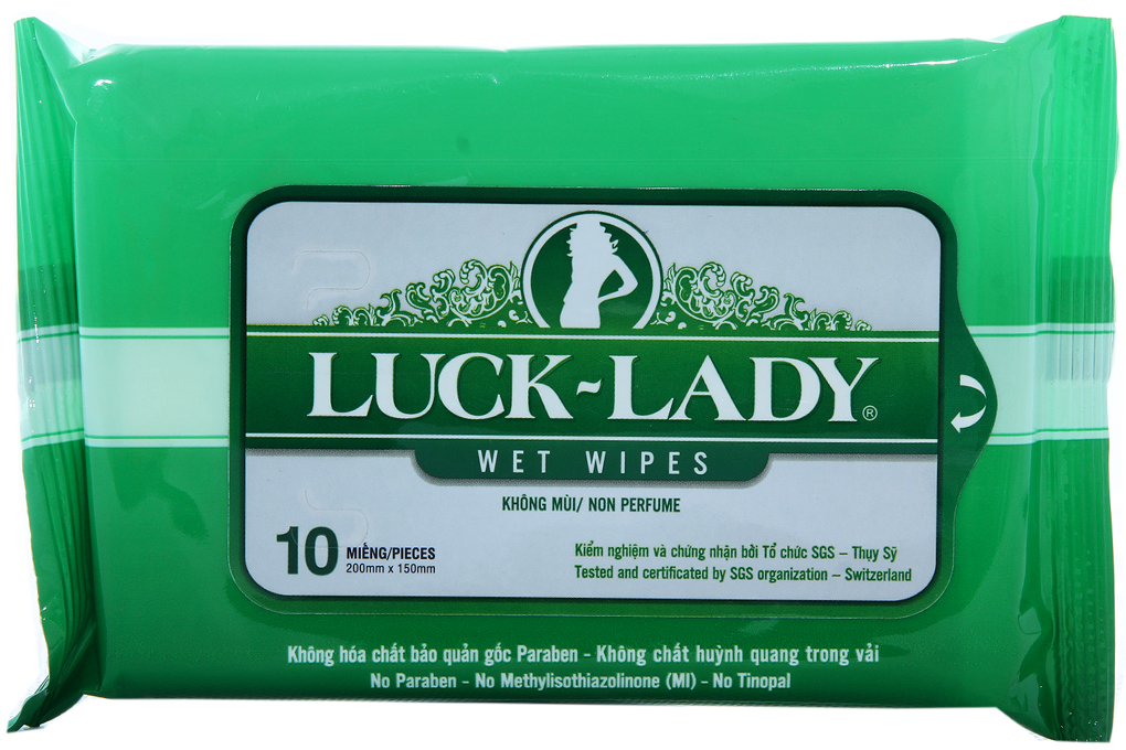 Combo 5 Gói Khăn (Giấy) Ướt LuckLady Không Mùi (Gói 10 Tờ)