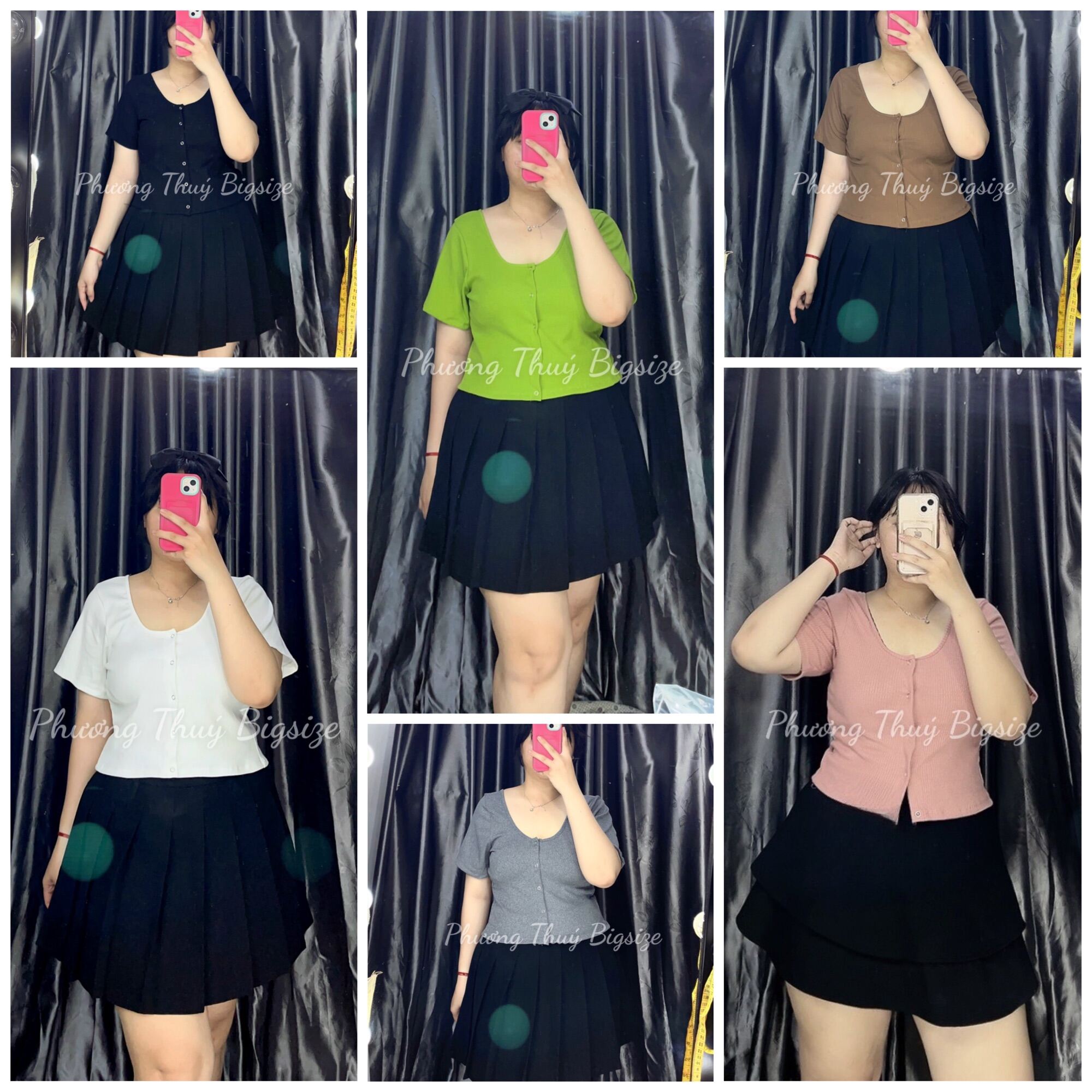 Áo thun cúc bấm nữ bigsize (Ảnh mẫu chụp tại shop).