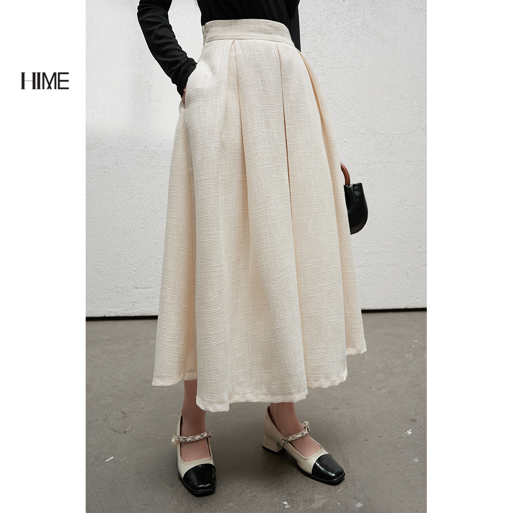 Chân váy midi xếp ly HIME H145