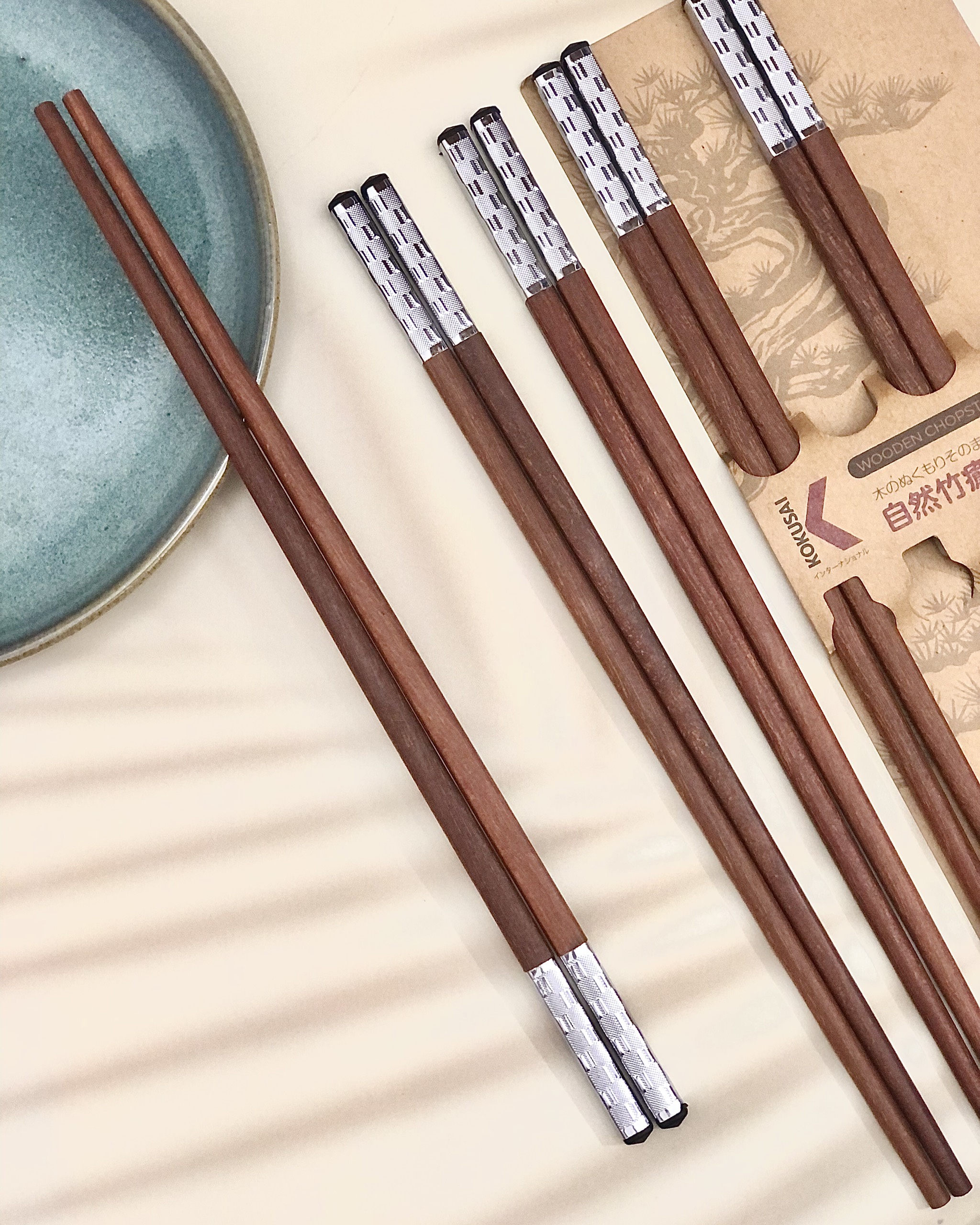(CHÍNH HÃNG) Đũa Tre, Gỗ Nhật Bản Vỉ 5 Đôi Kokusai 20-25cm