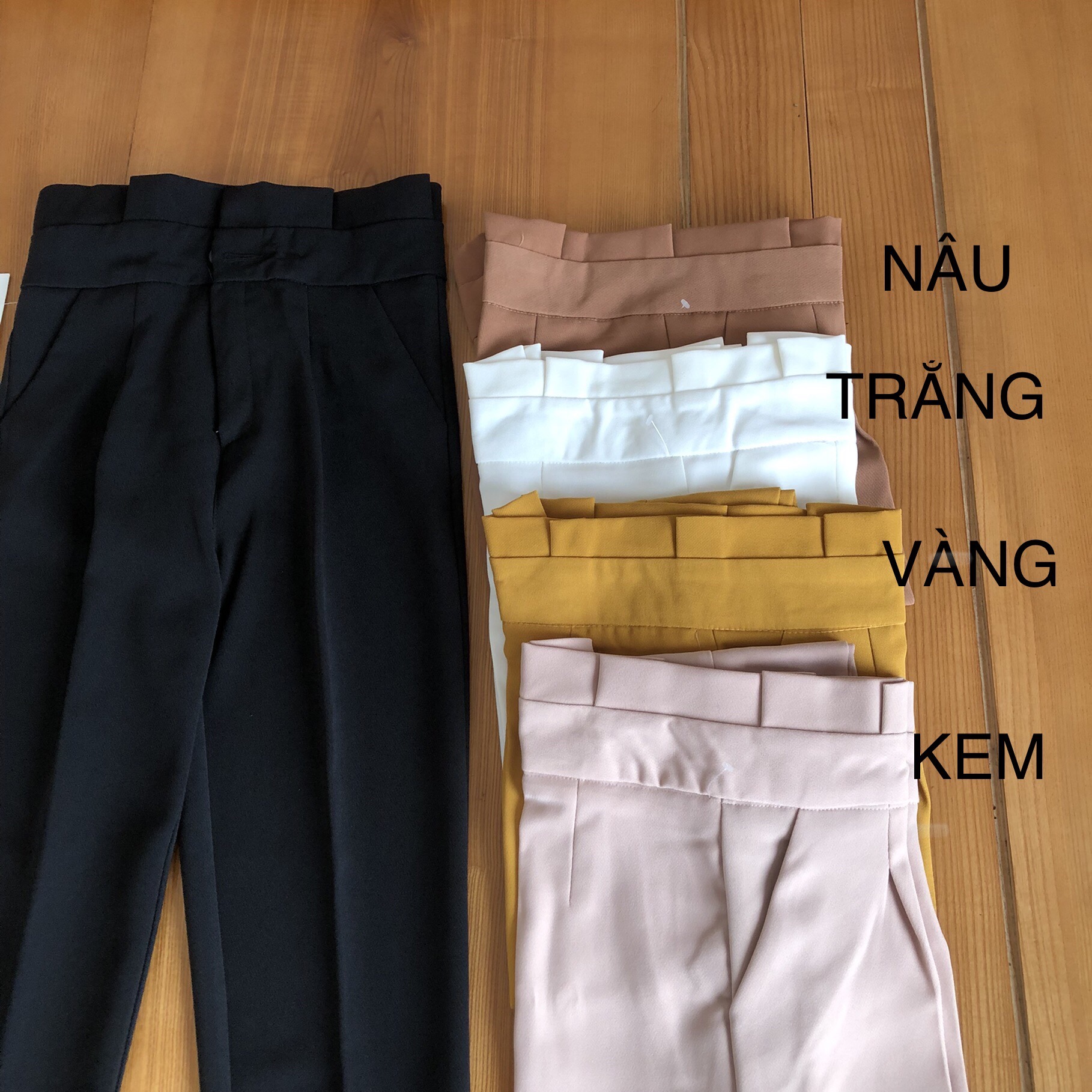 Quần baggy cạp cao xếp ly