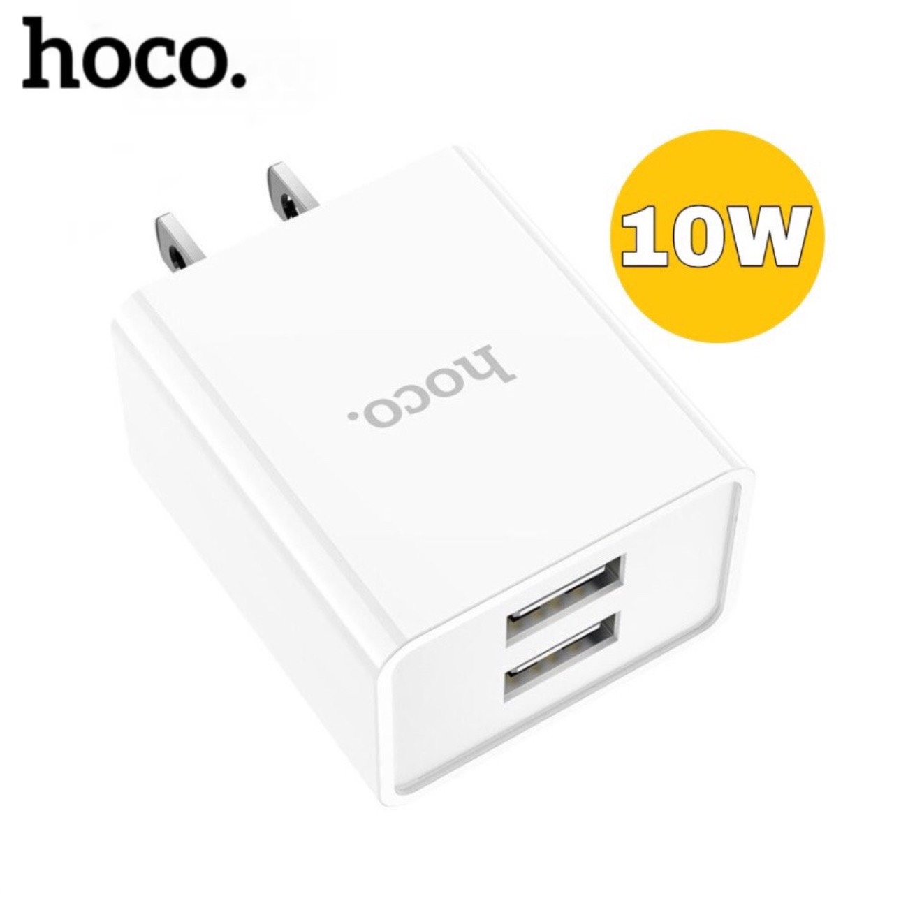 Củ sạc 2 cổng chính hãng hoco 5v / 2a 10w 100v-240v dùng cho iphone samsung xiaomi