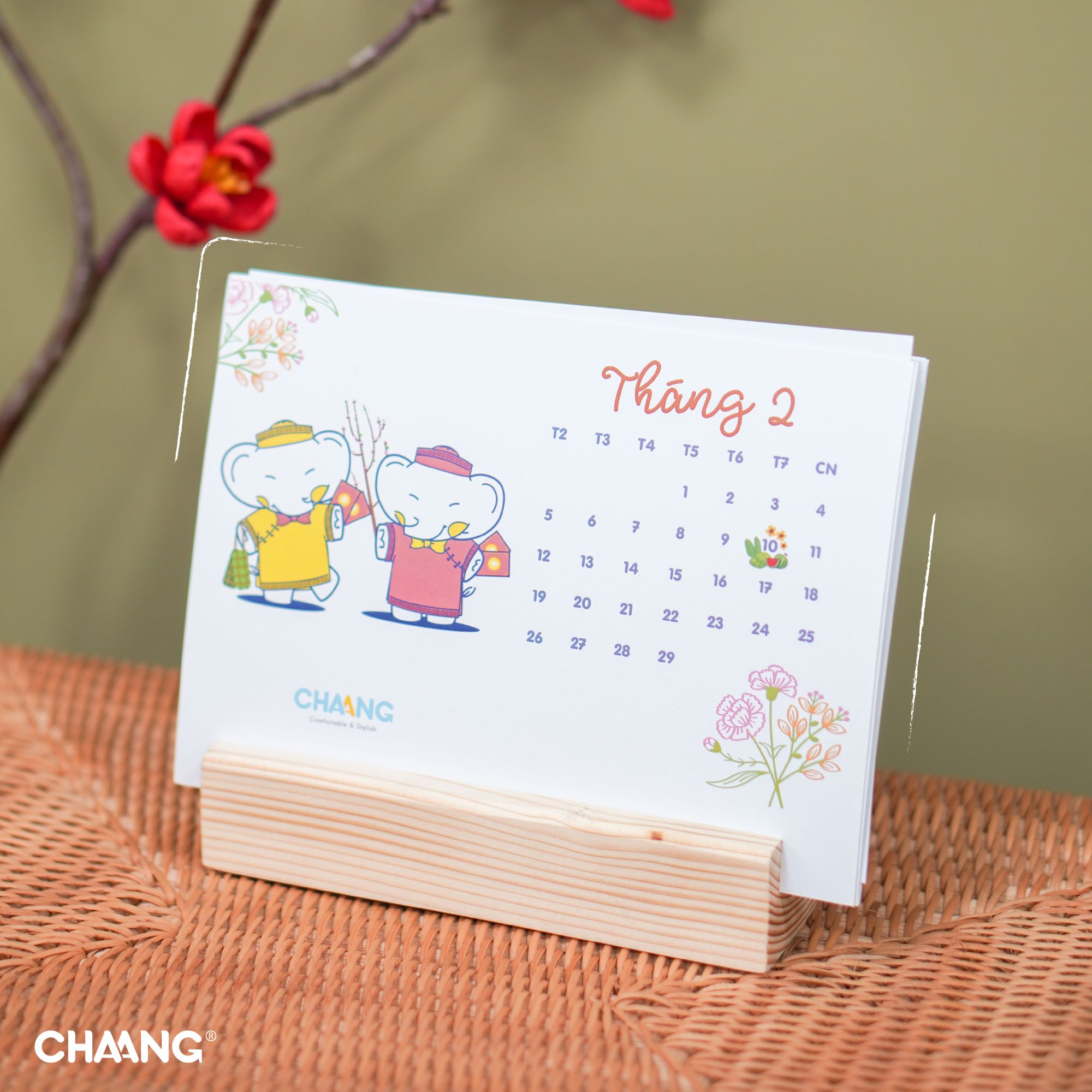 [CHAANG] Bộ áo dài bé gái Chaang hồng