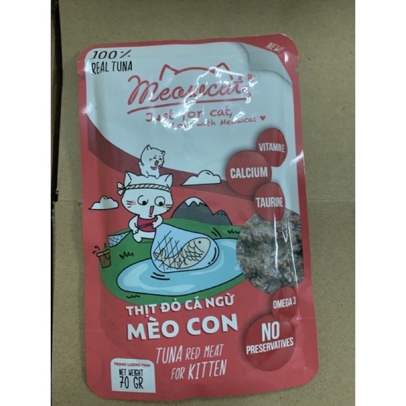 Pate Meowcat Cho Mèo Gói 70Gr Đủ Vị