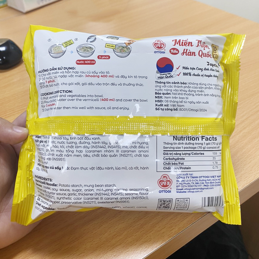 Miến trộn Hàn Quốc Japchae Otoki 70g